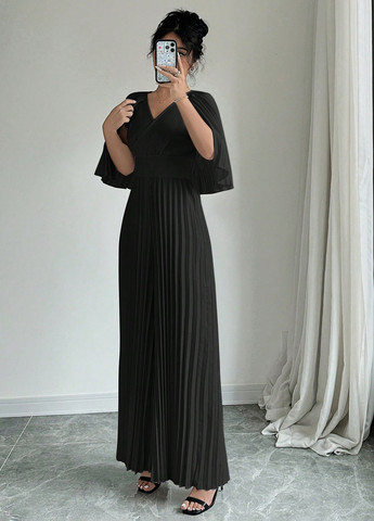 Комбінезон SHEIN комбінезон-брюки однотонний чорний кежуал поліестер