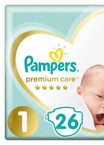 Подгузник Premium Care New Born Размер 1 (2-5 кг) 26 шт (8001841104614) Pampers (207383856)