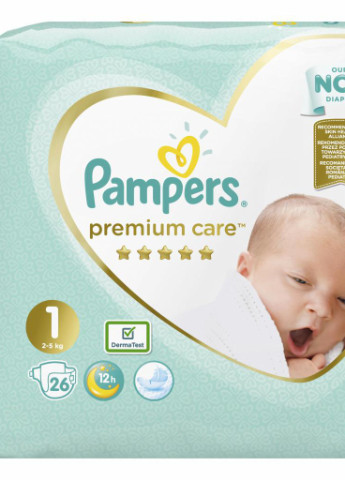 Подгузник Premium Care New Born Размер 1 (2-5 кг) 26 шт (8001841104614) Pampers (207383856)