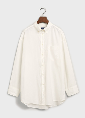 Молочная кэжуал рубашка однотонная Gant