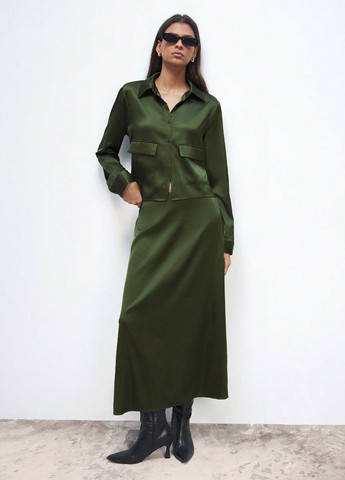 Темно-зелена блуза SHEIN