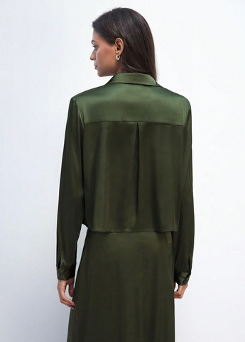 Темно-зелена блуза SHEIN