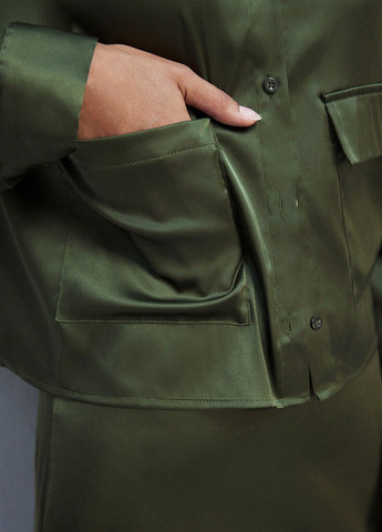 Темно-зелена блуза SHEIN