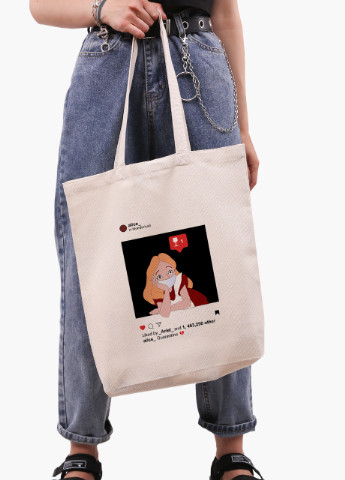 Еко сумка шоппер біла Аліса в масці Дісней Карантин (Disney Quarantine) (9227-1419-WTD) Еко сумка шоппер біла 41*39*8 см MobiPrint (215943697)