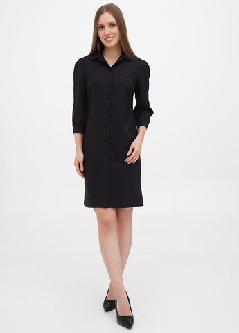 Черное кэжуал платье рубашка Dioni однотонное