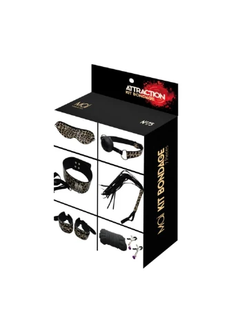 Набор BDSM STARTER KIT Nº 75 Leopard: плеть, кляп, наручники, маска, ошейник, веревка, зажимы MAI (254785204)