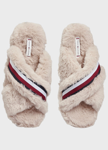 Бежевые тапочки Tommy Hilfiger с лентами