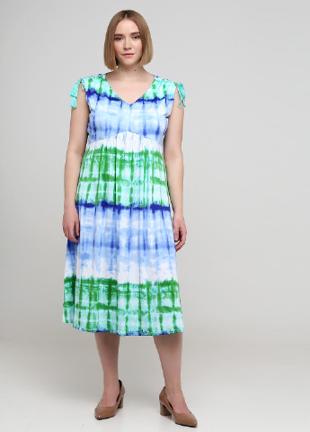 Комбинированное кэжуал платье клеш Avon с абстрактным узором