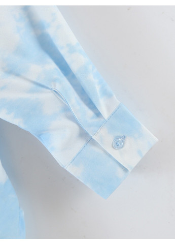 Голубой кэжуал рубашка с абстрактным узором Berni Fashion