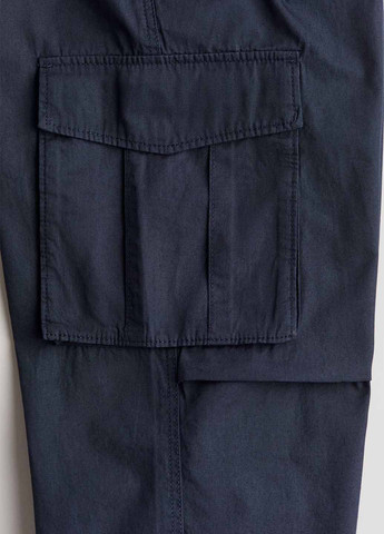 Темно-синие кэжуал демисезонные брюки карго H&M