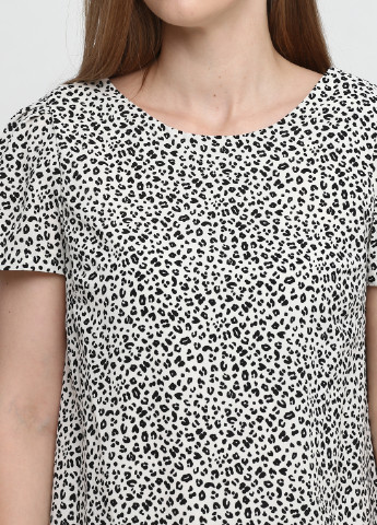 Белое кэжуал платье футляр Etam с абстрактным узором