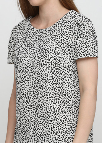 Белое кэжуал платье футляр Etam с абстрактным узором