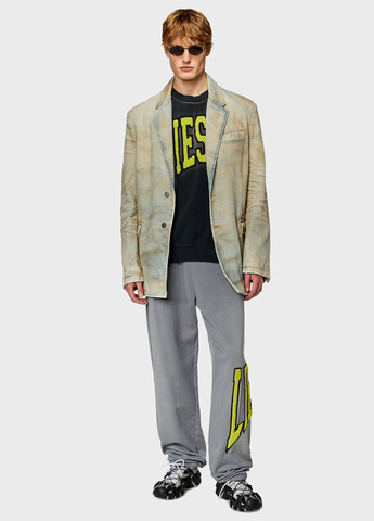 Черный свитшот Diesel надпись нашивки (347656485)