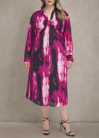 Розовое кэжуал платье а-силуэт Calvin Klein с абстрактным узором