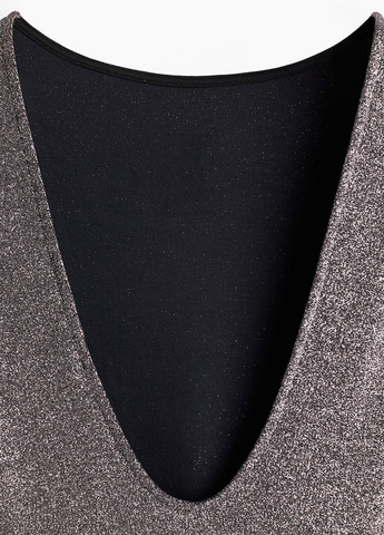 Срібна коктейльна, вечірня сукня силуетна, з відкритою спиною H&M меланжева