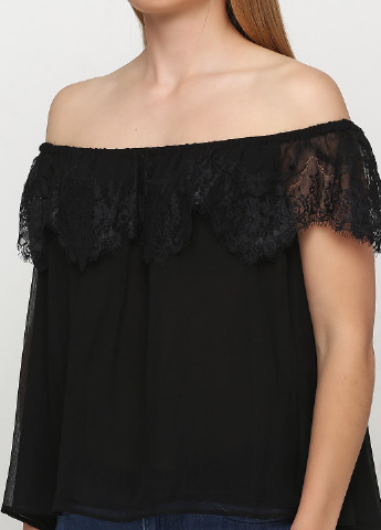 Черная летняя блуза Uterque