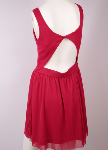 Бордова кежуал сукня з відкритою спиною Red Label однотонна