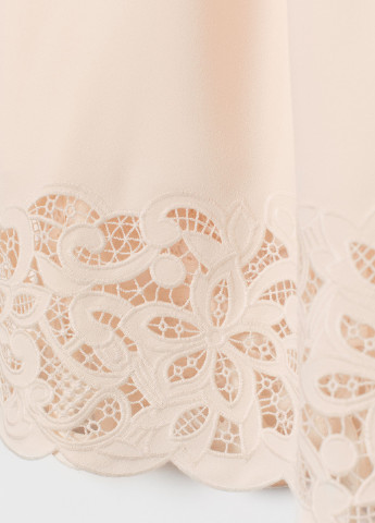 Персиковая кэжуал однотонная юбка H&M клешированная