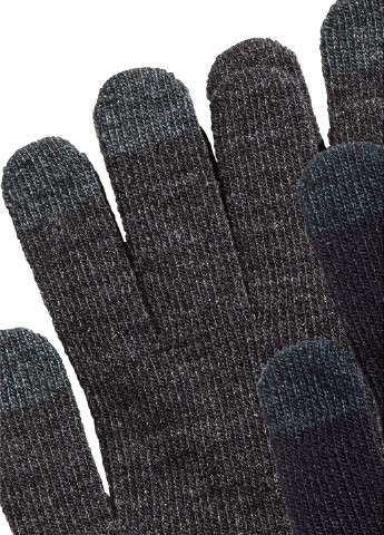 Перчатки (2 пары) H&M однотонные чёрные кэжуалы акрил