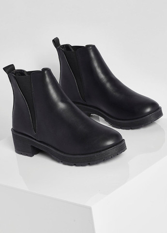 Осенние ботинки челси Boohoo без декора из искусственной кожи