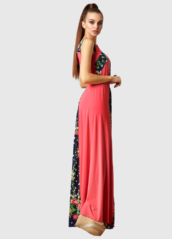 Комбинированное кэжуал платье клеш ST-Seventeen с цветочным принтом