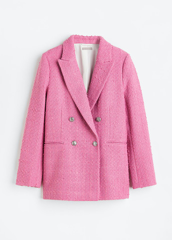 Розовый кэжуал пиджак H&M - однотонный - демисезонный
