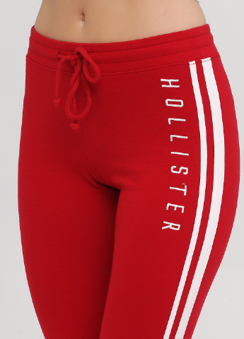 Красные спортивные демисезонные укороченные, зауженные брюки Hollister