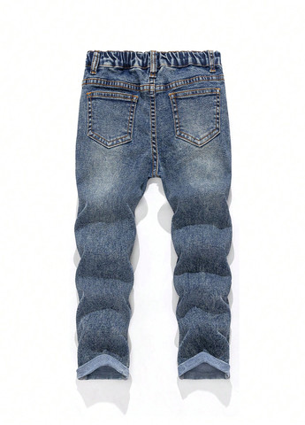 Темно-синие демисезонные зауженные джинсы SHEIN