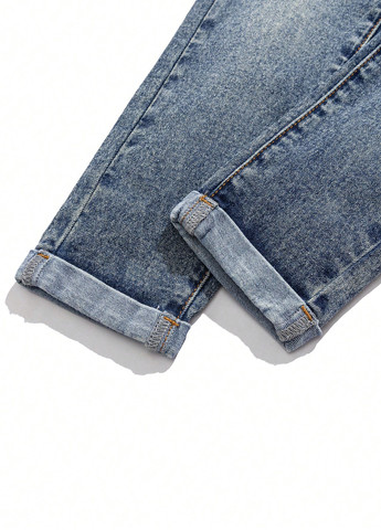 Темно-синие демисезонные зауженные джинсы SHEIN