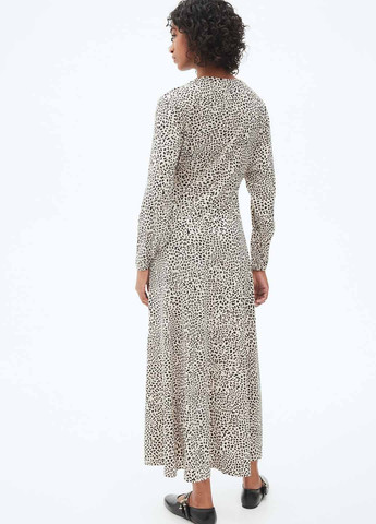 Світло-бежева кежуал сукня кльош H&M з тваринним принтом