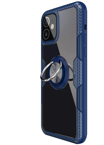 TPU + PC чохол CrystalRing for Magnet (opp) для Apple iPhone 12 mini (5.4 ') Безбарвний / Темно-синій (is_00000038425_3) Deen (229725962)