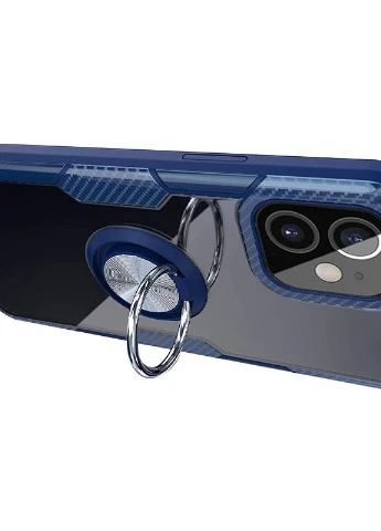 TPU + PC чохол CrystalRing for Magnet (opp) для Apple iPhone 12 mini (5.4 ') Безбарвний / Темно-синій (is_00000038425_3) Deen (229725962)