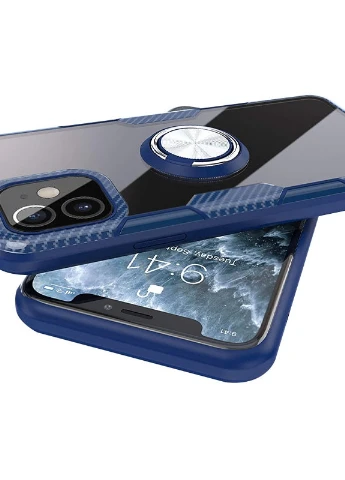 TPU + PC чохол CrystalRing for Magnet (opp) для Apple iPhone 12 mini (5.4 ') Безбарвний / Темно-синій (is_00000038425_3) Deen (229725962)