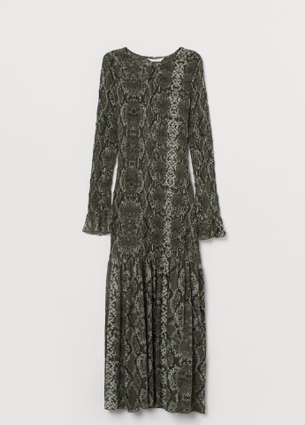 Оливкова (хакі) кежуал плаття, сукня H&M зміїний
