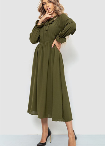 Оливковое (хаки) кэжуал платье Ager однотонное