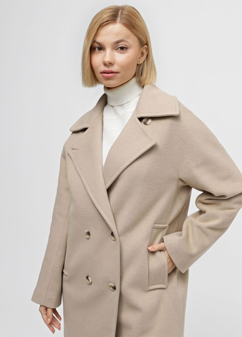 Бежевое демисезонное Пальто двубортное Braska