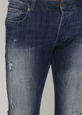 Темно-синие демисезонные прямые джинсы Solid