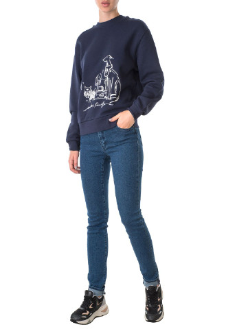 Свитшот Trussardi Jeans - крой однотонный синий кэжуал - (246292255)