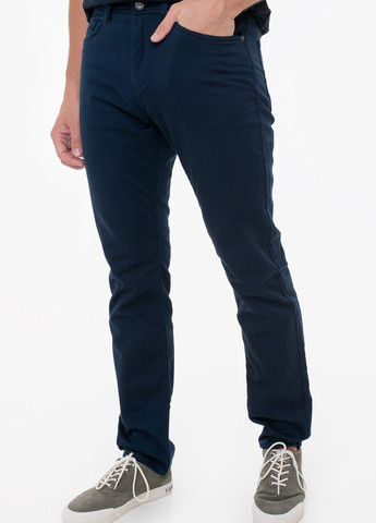 Темно-синие кэжуал демисезонные прямые брюки Tom Tailor