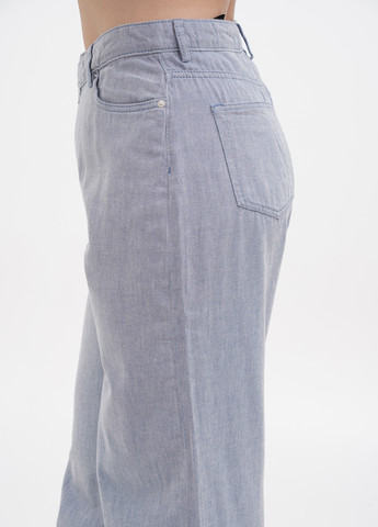 Голубые кэжуал демисезонные прямые брюки Weekday