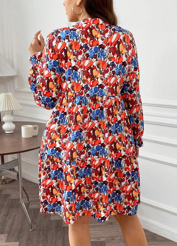 Комбинированное кэжуал платье клеш SHEIN с рисунком