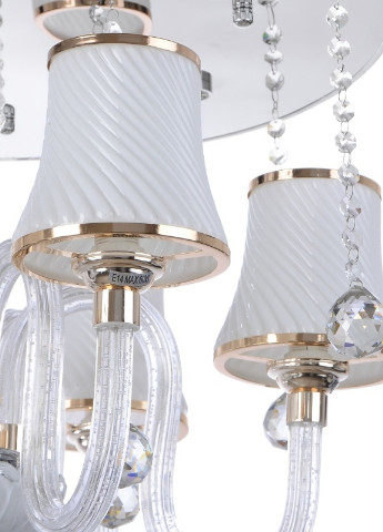 Люстра потолочная с абажуром классическая с подсветкой BCL-496S/6 E14 + LED WH Brille (253887255)