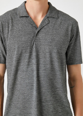 Темно-серая футболка-поло для мужчин KOTON меланжевая