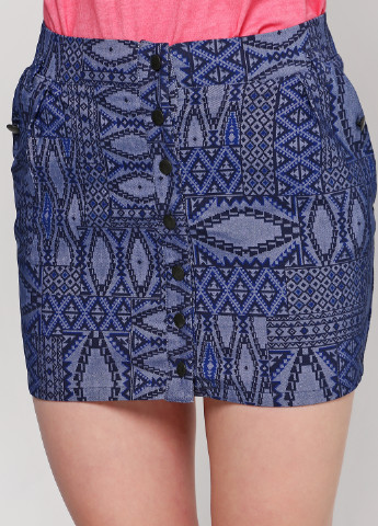 Синяя кэжуал с абстрактным узором юбка Cache Cache