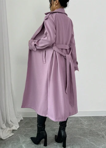 Розово-лиловое зимнее Пальто однобортное SHEIN