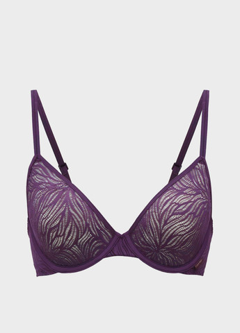 Тёмно-фиолетовый корбей бюстгальтер Calvin Klein с косточками полиамид