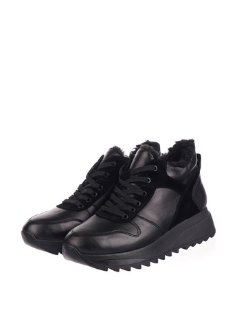 Черные женские ботинки со шнурками