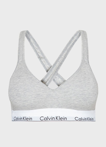 Серый топ бюстгальтер Calvin Klein без косточек хлопок