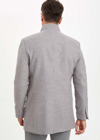 Пиджак DeFacto меланж серый кэжуал вискоза, полиэстер