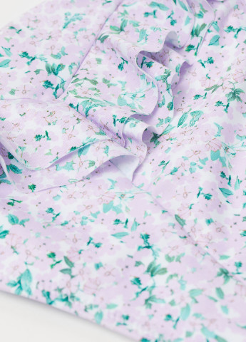 Сиреневые купальные трусики-плавки с цветочным принтом H&M